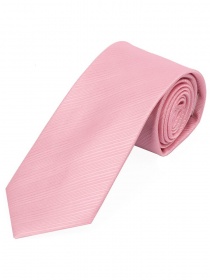 Cravate longue unie surface de lignes rose