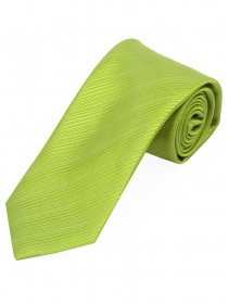 Cravate longue business unie surface rayée vert