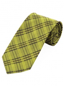 Cravate longue, carreau de ligne solide, vert