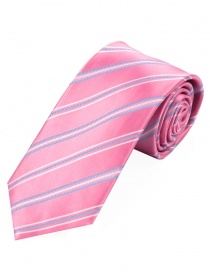 Cravate longue design rayé top mode rose bleu ciel