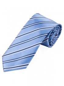 Cravate d'affaires longue à fines rayures bleu