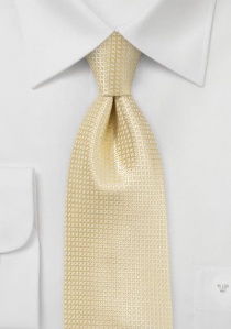 Cravate jaune pâle fin quadrillage