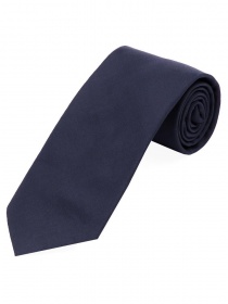 Cravate extra-longue en satin soie unie bleu