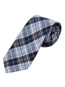Cravate écossaise extra-longue bleu foncé bleu