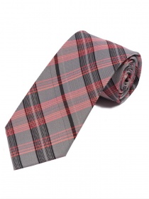 Cravate d'affaires écossaise extra-longue noir