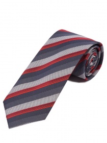Cravate extra-longue design stylé à rayures gris