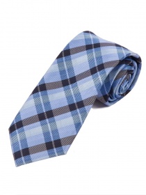 Cravate d'affaires à carreaux extra-longue bleu