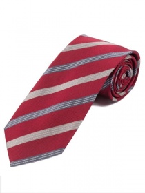 Cravate à rayures élégante rouge gris argenté