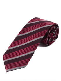 Perfekte XXL Krawatte Streifendesign dunkelbraun rot silbergrau