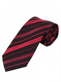 XXL Cravate à rayures noir rouge moyen