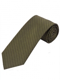 Cravate extra-longue brun-vert motif structuré