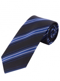 Cravate XXL optimale à rayures bleu marine royal