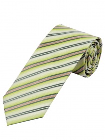 Cravate parfaite XXL à rayures vert clair cuivre