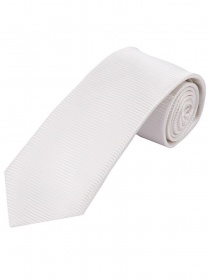 Cravate longue monochrome rayée structure blanc