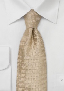 Cravate beige fin quadrillage