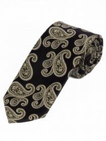 Cravate Sevenfold motif paisley noir nuit