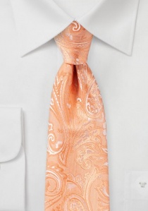 Cravate enfant motif paisley saumon
