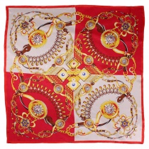 écharpe femme oversize motif bijoux rouge blanc