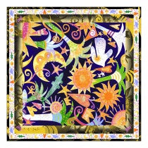 Foulard motif expressionniste coloré