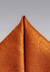 Pochette de poche motif paisley orange