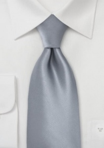 Cravate grise unie satin