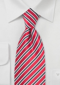Cravate rayures noires rouges
