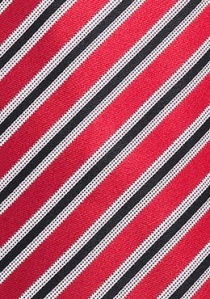 Cravate rayures noires rouges