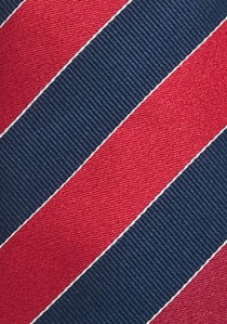 Cravate club rayures bleu marine rouge vif