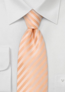 Cravate abricot rayée