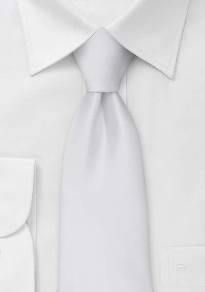Cravate clip blanc pur unie