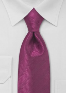 Cravate prune rayures monocolores
