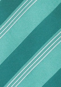 Cravate graphique rayée turquoise