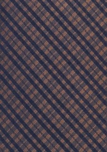 Cravate carreaux cuivre bleu marine