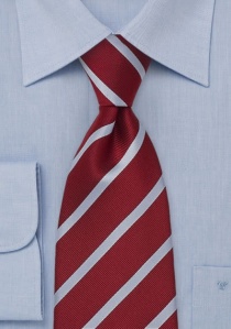 Cravate rayée bleu ciel rouge