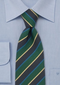 Cravate régimentaire Atkinson vert/bleu/jaune