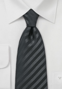Cravate extra-longue rayée noire