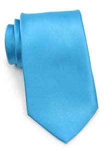 Cravate bleu cyan unie
