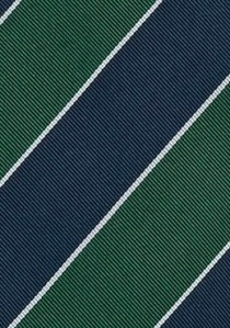 Cravate classique rayée bleu marine et vert