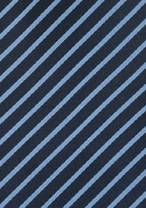 Cravate rayée bleu foncé et clair