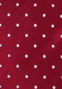 Cravate rouge coquelicot pois blancs