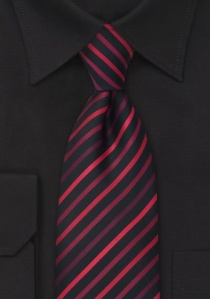 Cravate sécurité noire rayures rouges