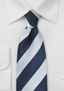 Cravate bleu marine rayures blanches