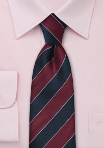 Cravate classique  bleu foncé rouge cerise