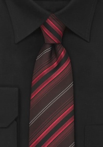 Cravate rouge rayée noir