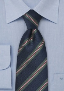 Cravate club bleu marine à rayures