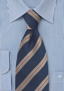 Cravate club bleu à rayures or et rouge