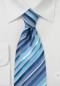 Cravate moderne rayures nuances bleues