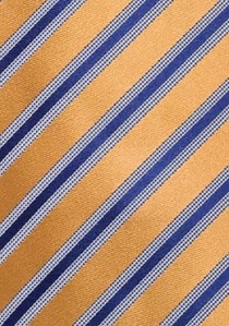 Cravate orange rayée bleu