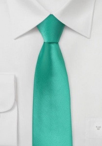 Cravate étroite vert émeraude unie