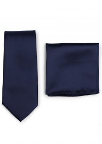 Cravate et foulard de cavalier en set - bleu foncé